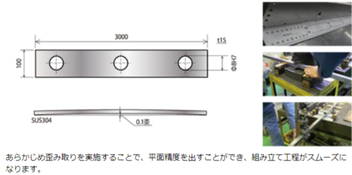 長尺プレートの平面精度出しのポイント