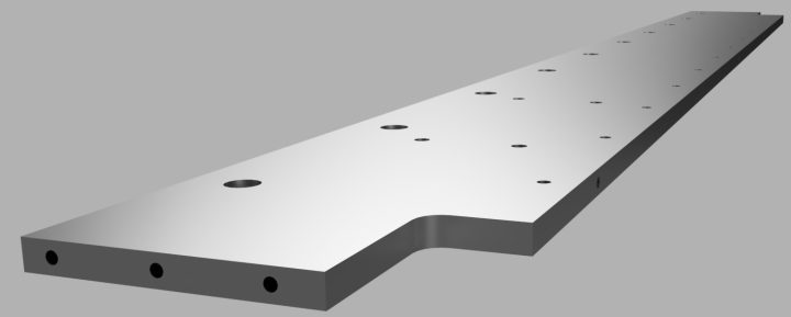HPM38長尺プレート 研削加工 平面度10μ 平行度10μ